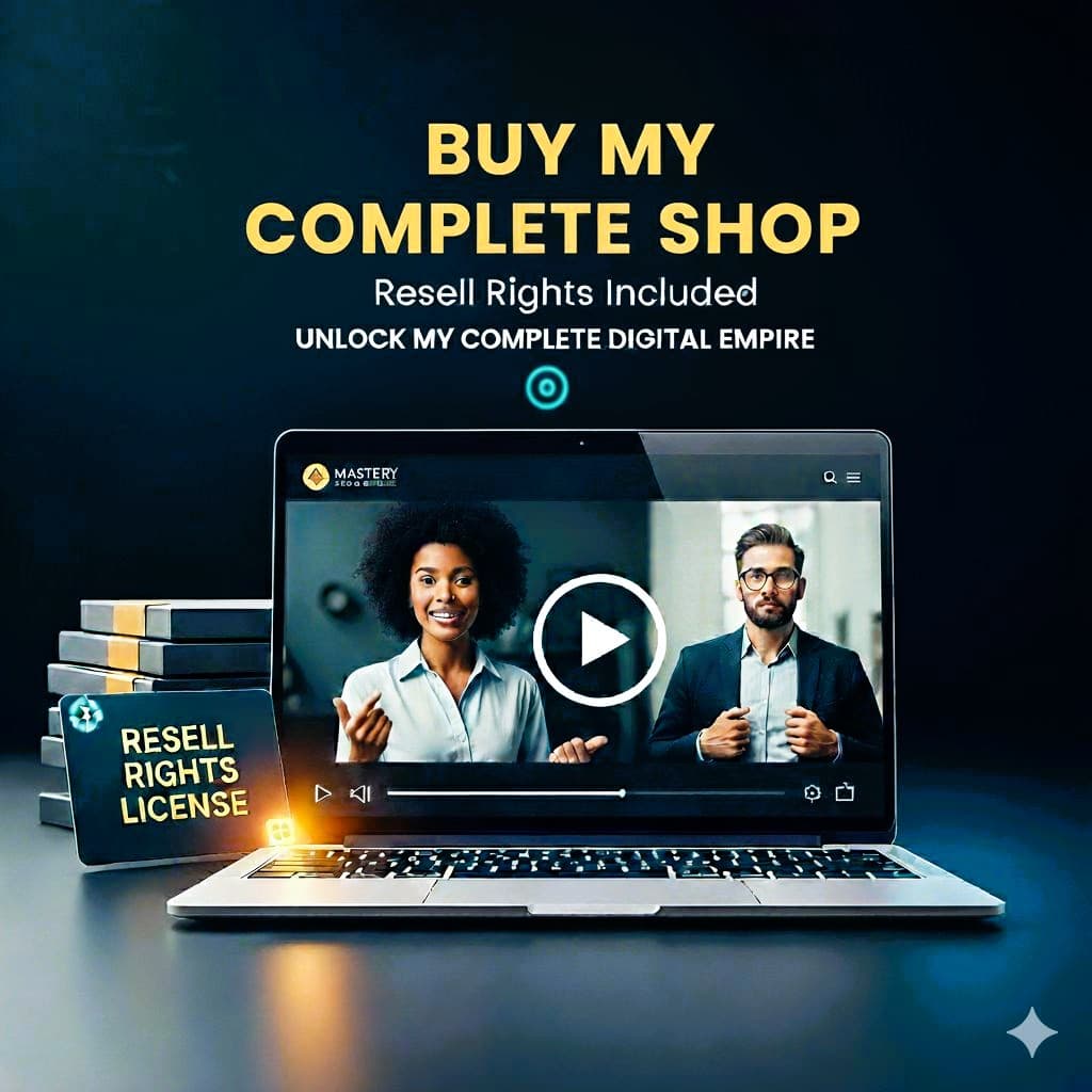 Buy This Complete Shop - PLR MRR Digital Product: Resell Ebooks, Courses, Prompts & More.