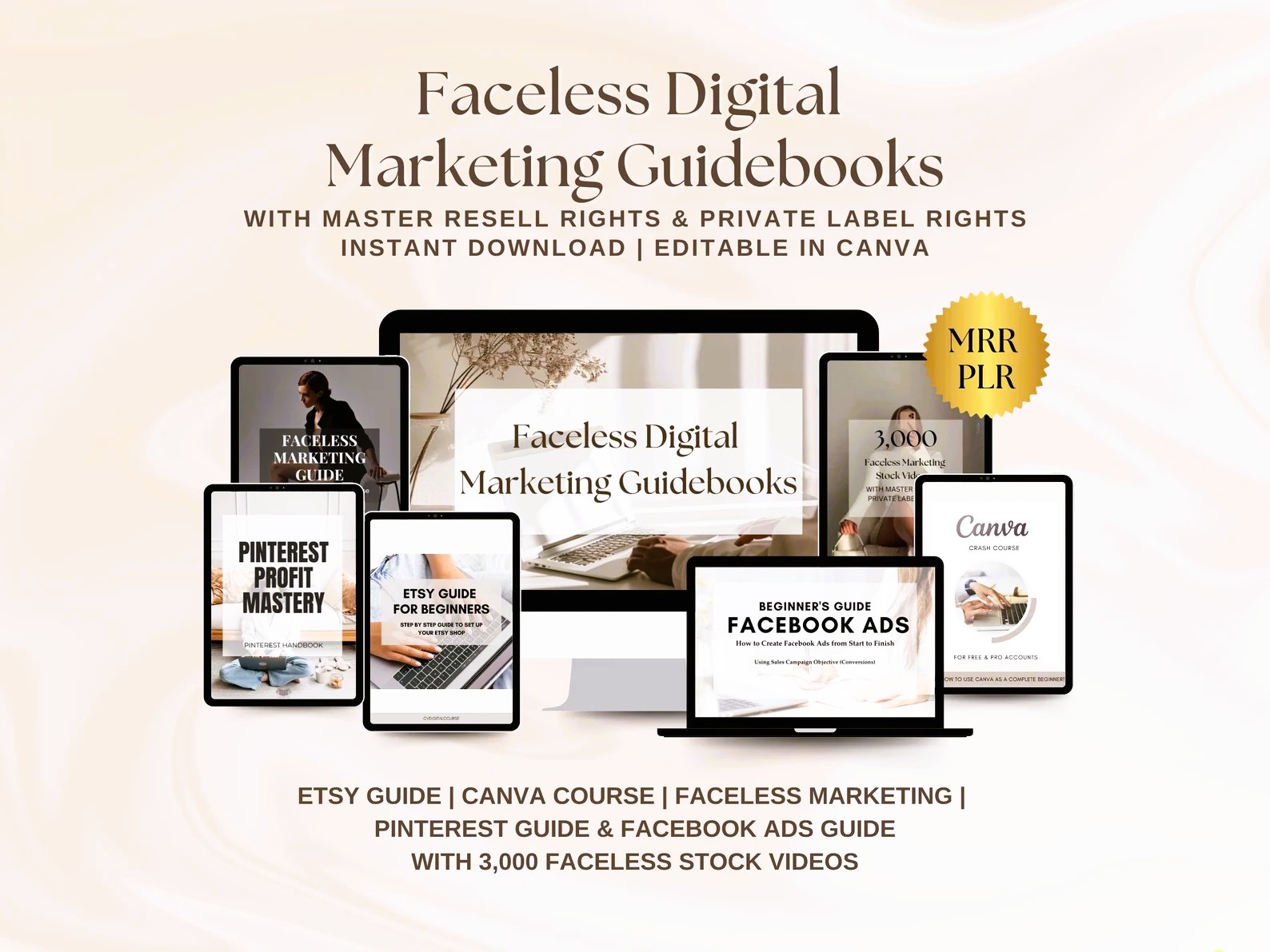 Faceless Digital Marketing Guide Bundle Template — PLR Digital Product Bundle
